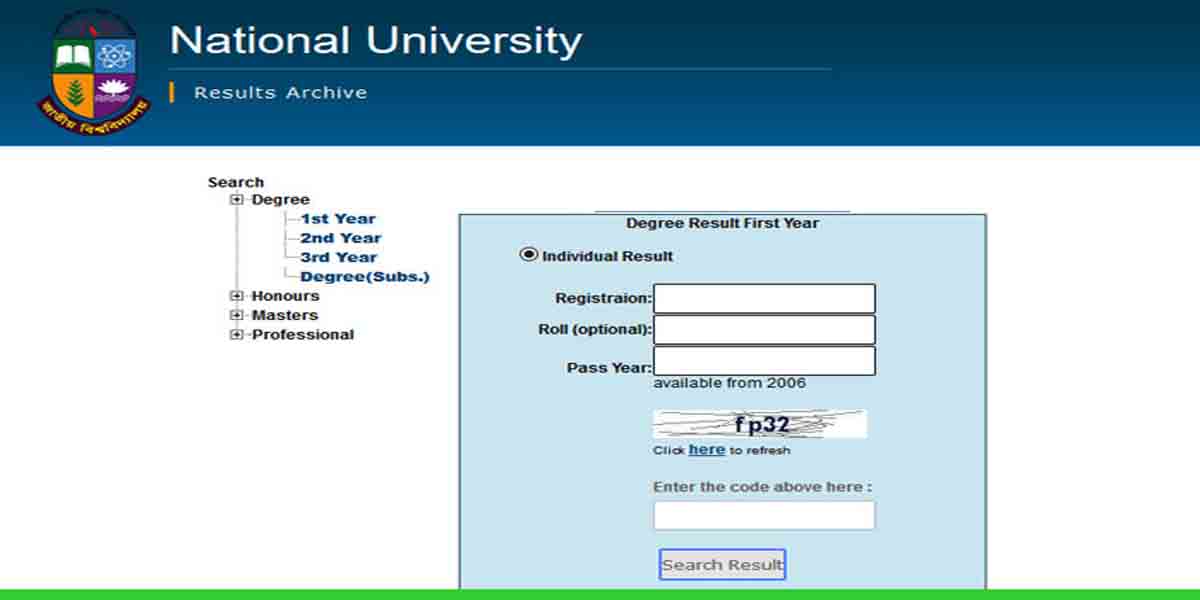 NU Degree 1st Year Result
