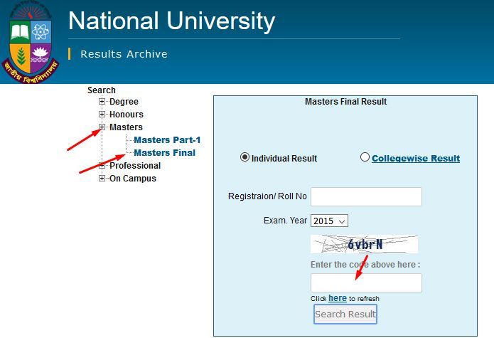 NU Masters Final Year Result 2019